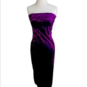 DARK PURPLE VELVET MINI DRESS.
